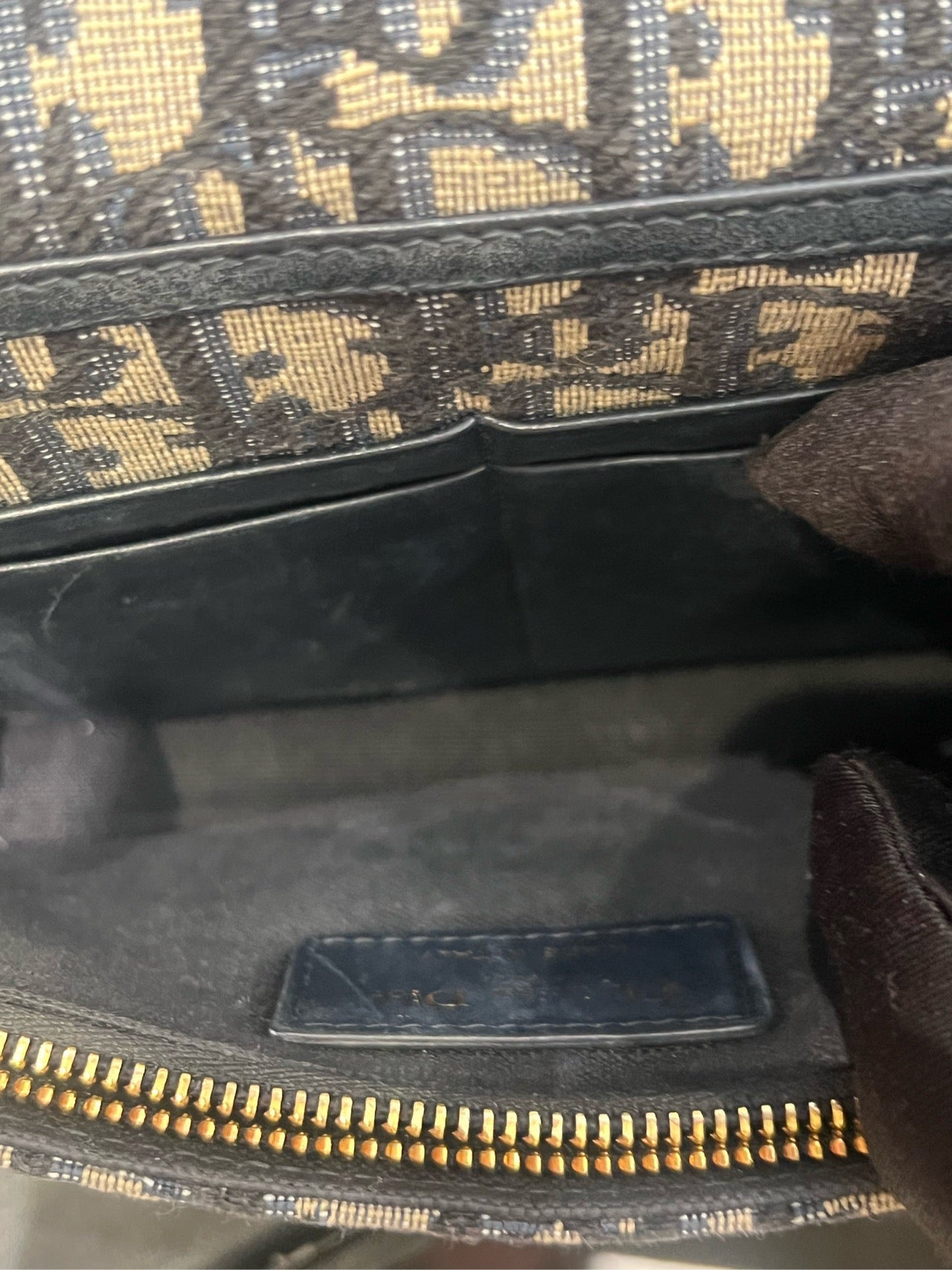 Christian Dior - Montaigne 2-in-1 Wallet on Chain (WOC) - Oblique Jacquard Canvas and Leather - Navy - (Mini)