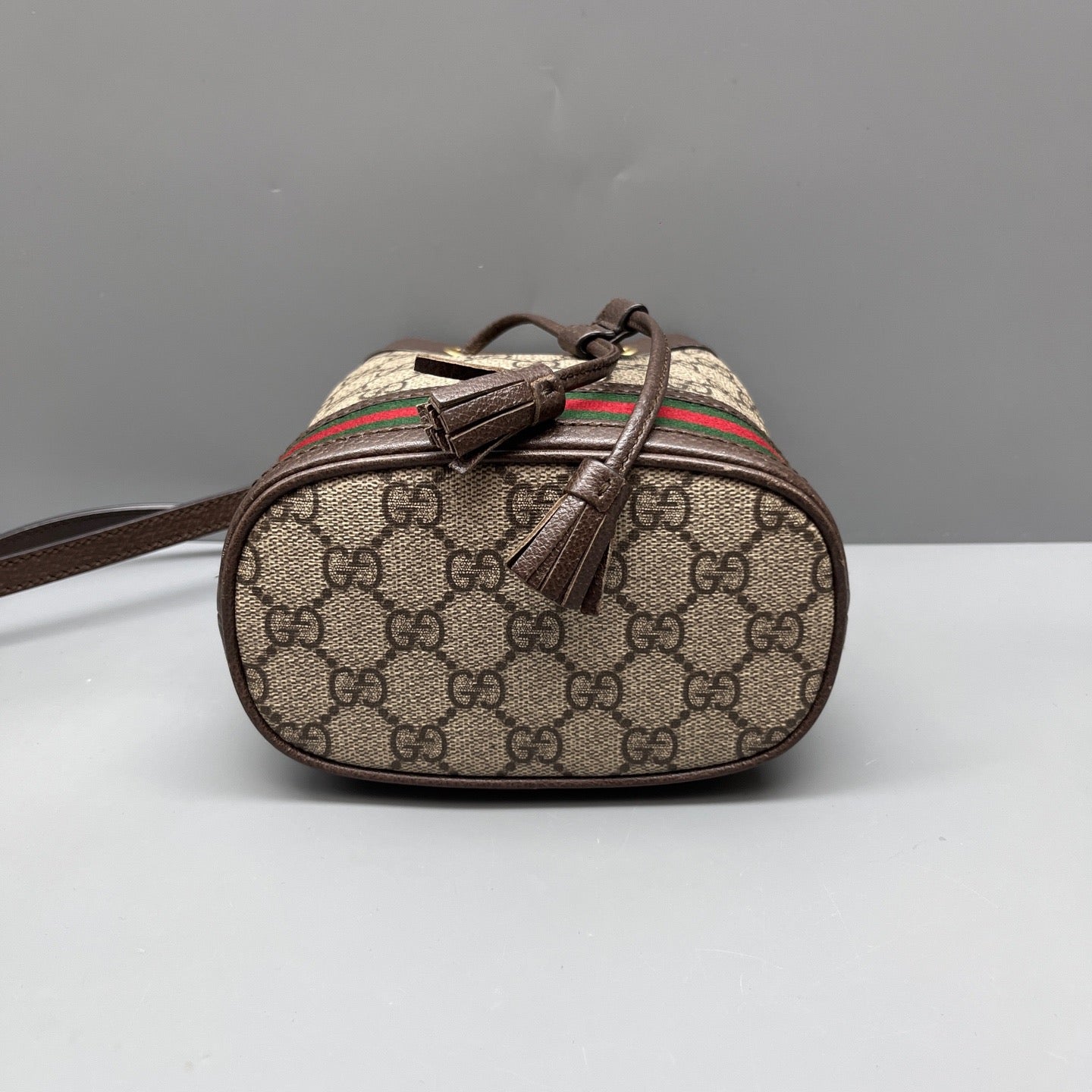 Gucci - Ophidia Mini Bucket Bag - GG Supreme canvas with leather trim - Brown - (mini)