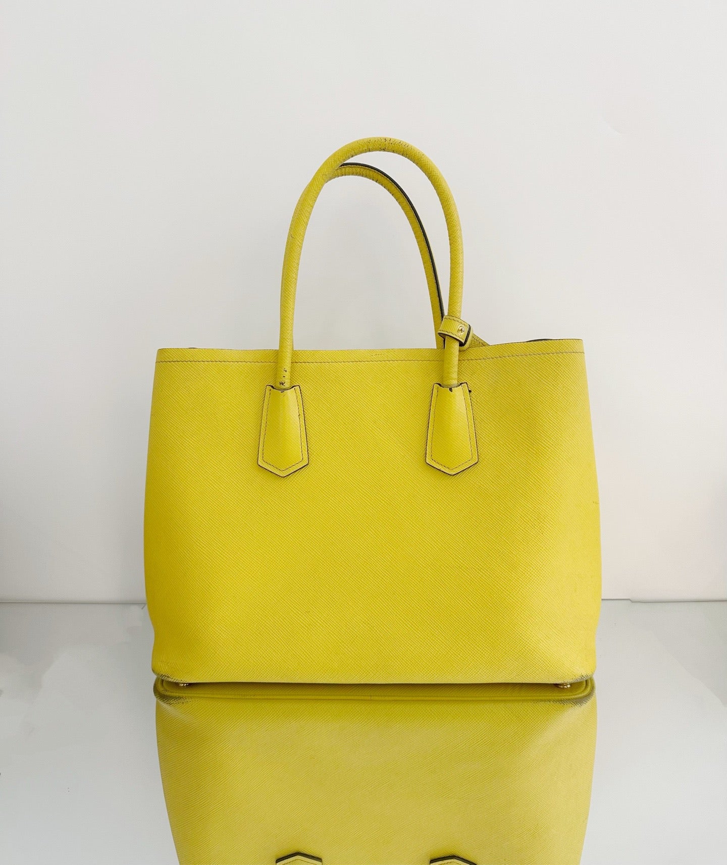 Prada - Double Tote - Saffiano leather - Yellow - (Large)