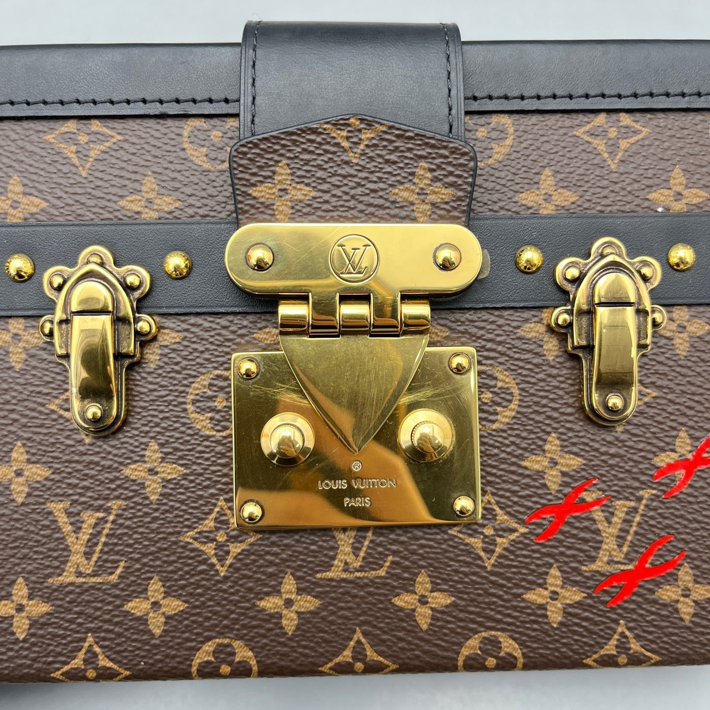 Louis Vuitton - Petite Malle Hard Box Clutch - Monogram coated canvas with leather trim - Brown - (mini)
