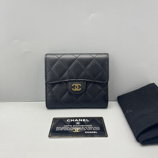 Chanel - Trifold Card Wallet A7127e - Caviar leather - Black - (Small)