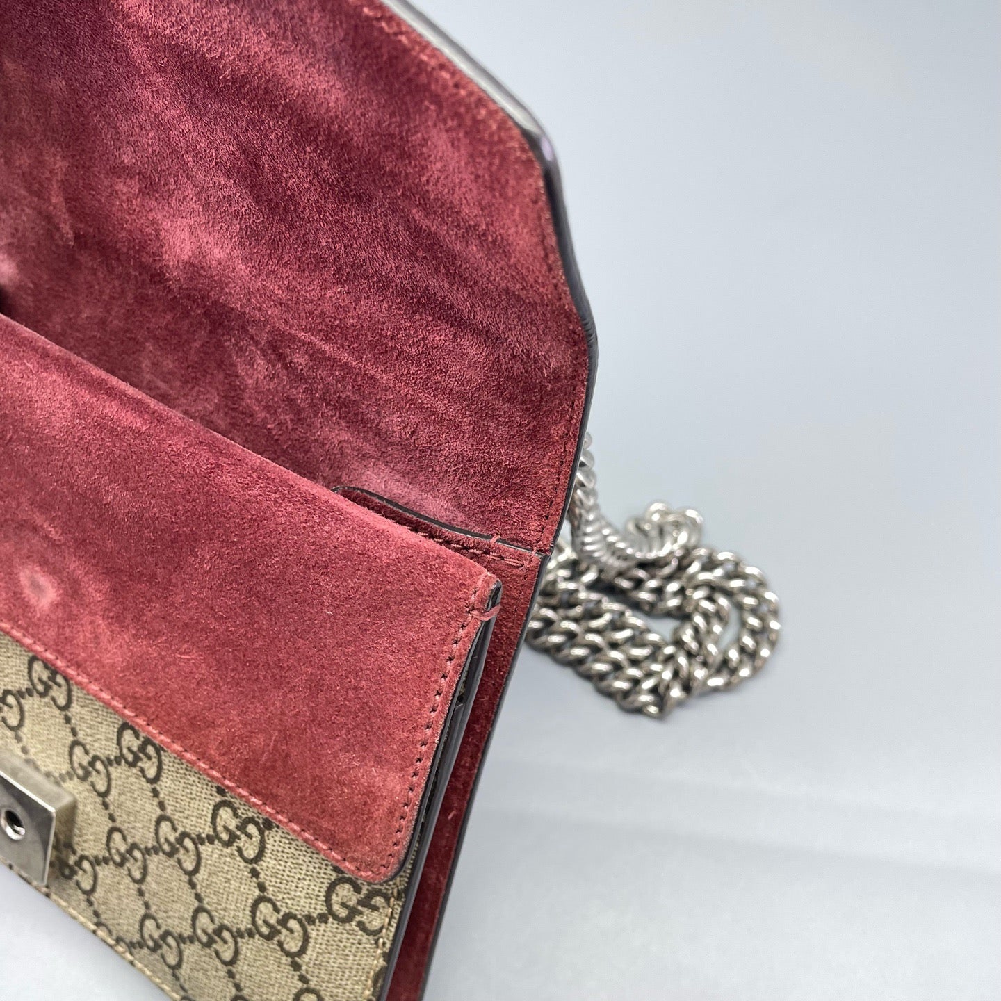 Gucci - Dionysus Mini Chain Bag Floral - GG Supreme canvas, Suede - Beige, Multicolour, Burgundy - (small)