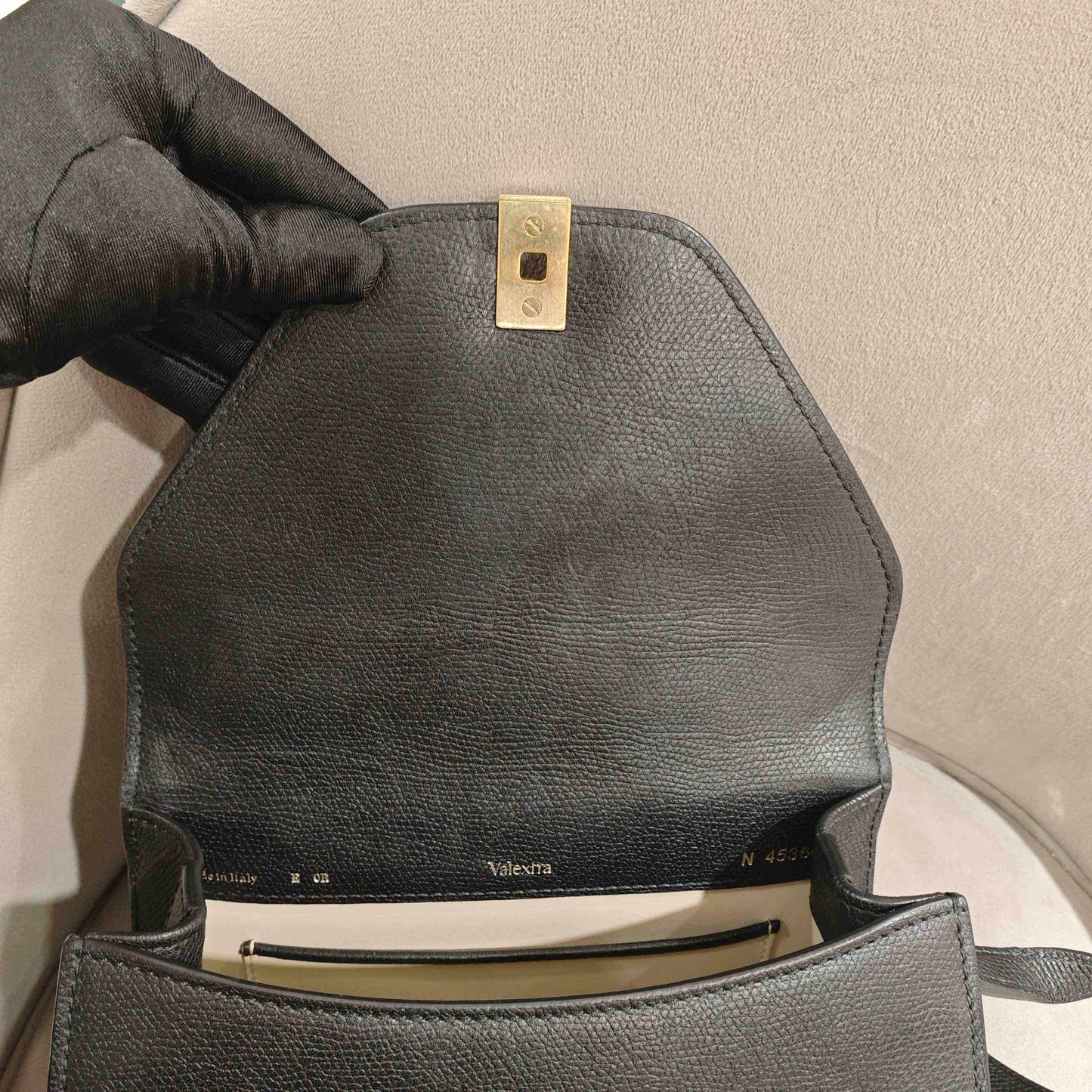 Valextra - Iside Mini - Millepunte grained calfskin leather - Black - (Mini)