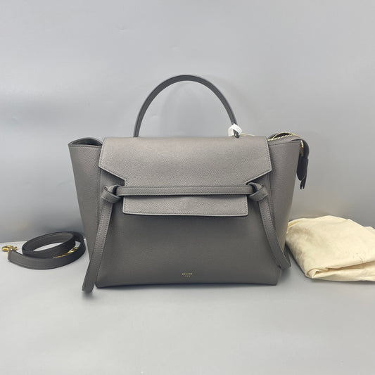 Celine - Belt Bag Medium - Grained leather - Grey - (Medium)