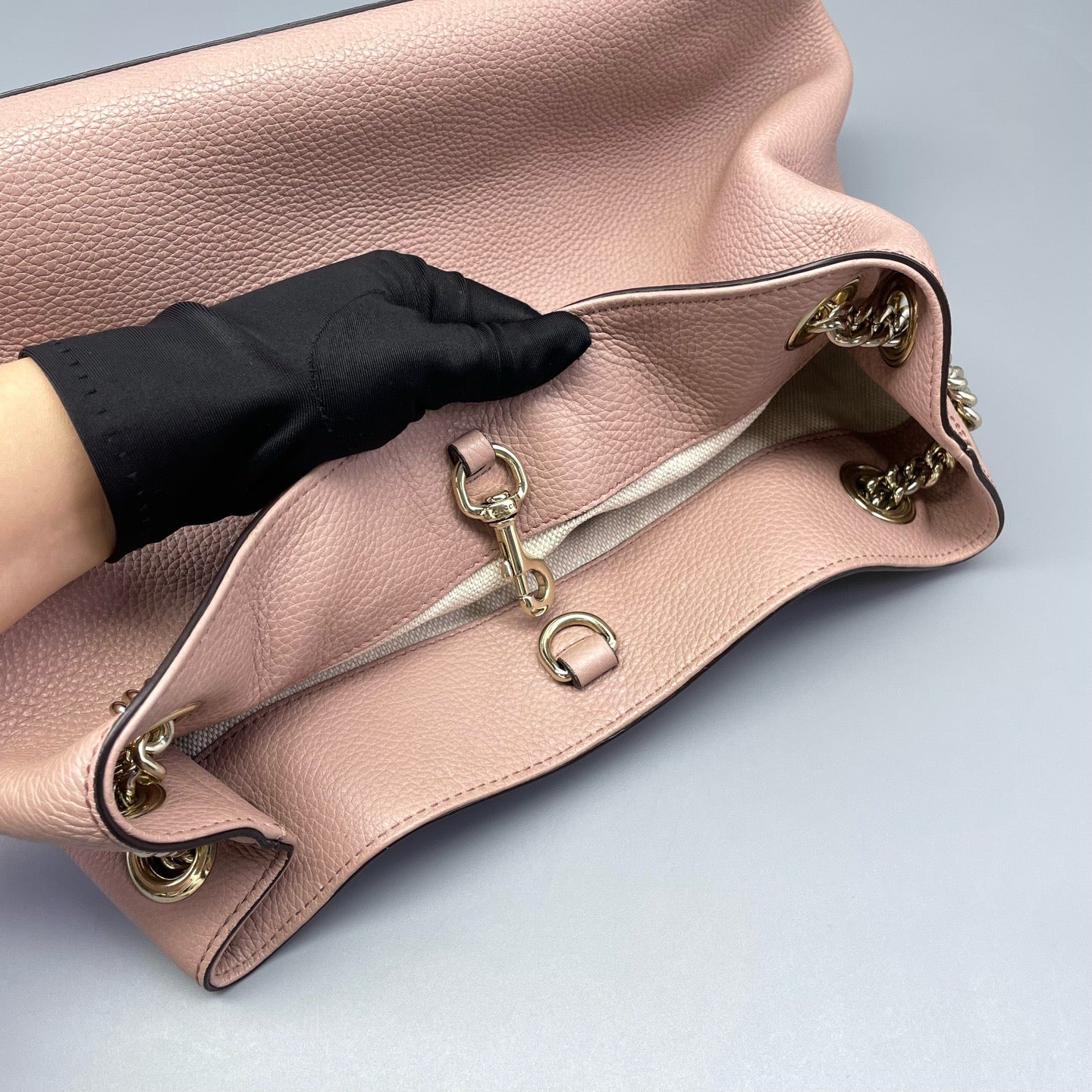Gucci - Soho Chain Shoulder Bag - Grained leather - Pink - (medium)