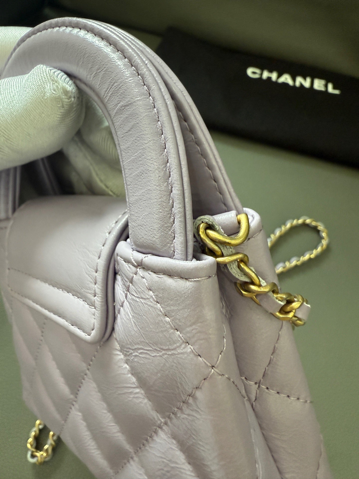 Chanel - 24P Kelly Nano Mini Flap Bag - Lambskin leather - Lavender Purple - (mini)