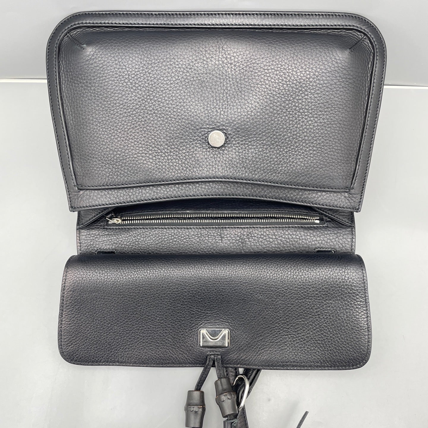 Gucci - Vintage Tassel Bamboo Flap Bag - Leather - Black - (Medium)