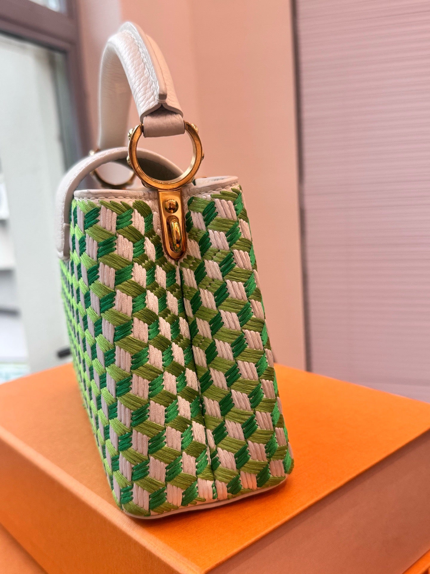 Louis Vuitton - Capucines Mini - Taurillon leather with embroidered textile - Green - (mini)