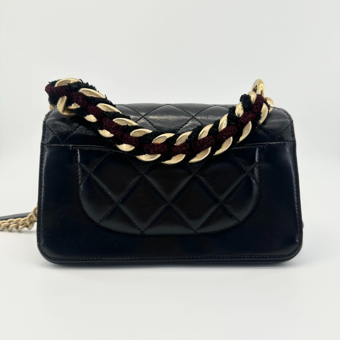 Chanel - Accordion Flap Bag - Leather - Black - (mini)