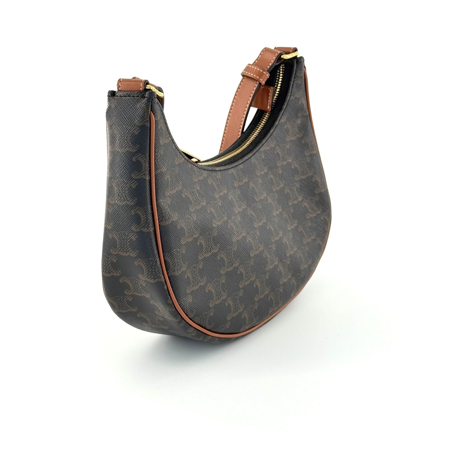 Celine - Ava Bag - Triomphe Canvas with Leather Trim - Brown - (mini)