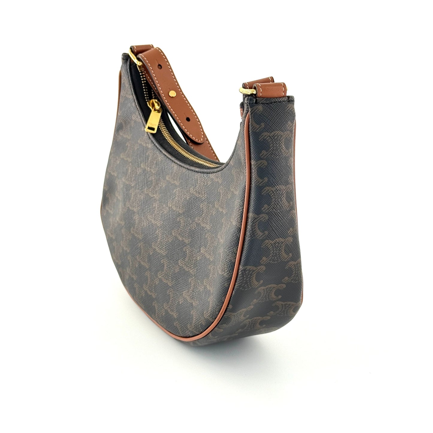 Celine - Ava Bag - Triomphe Canvas with Leather Trim - Brown - (mini)