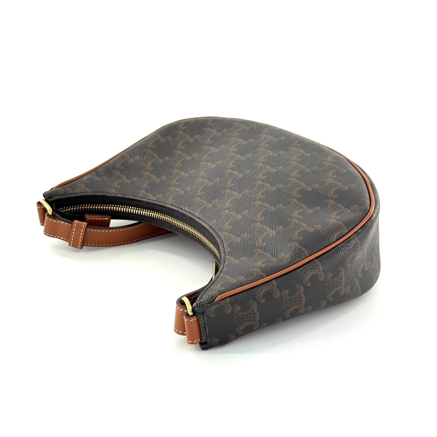 Celine - Ava Bag - Triomphe Canvas with Leather Trim - Brown - (mini)