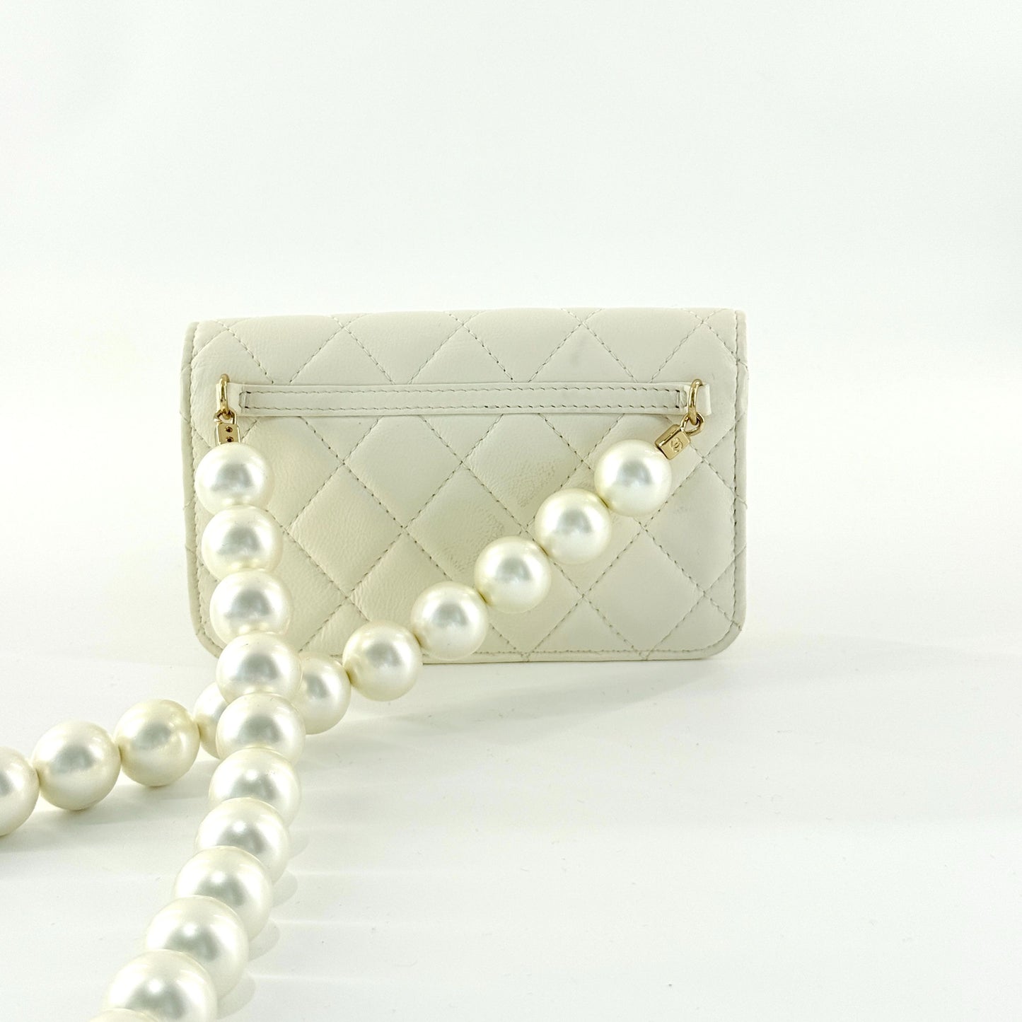 Chanel - Pearl Chain Mini Bag - Calfskin leather - White - (mini)