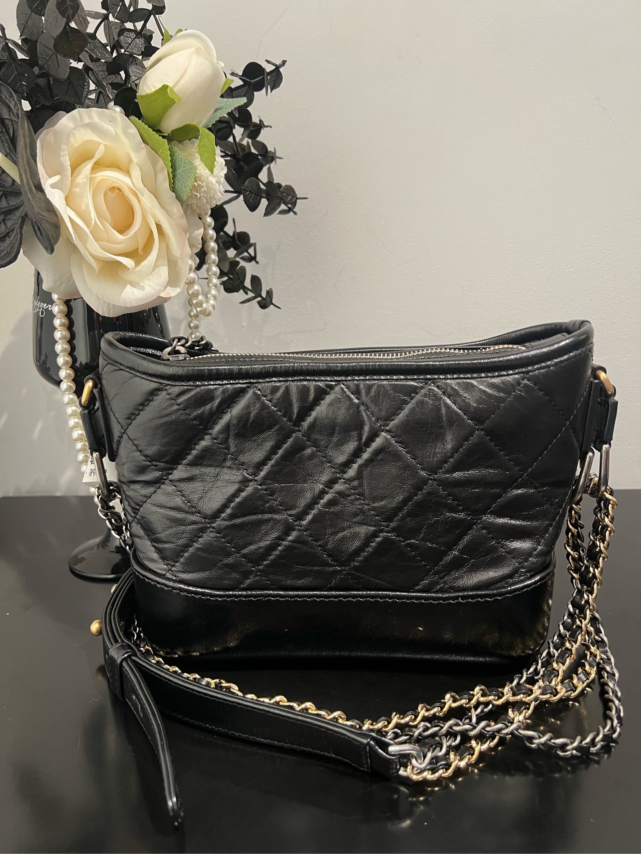 Chanel - Gabrelle Hobo Bag - Leather - Black - (Small)