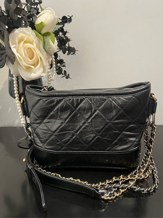Chanel - Gabrelle Hobo Bag - Leather - Black - (Small)