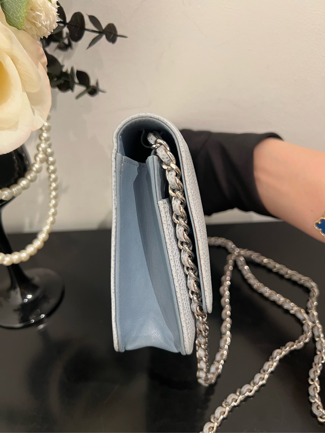 Chanel - WOC (Wallet on Chain) - Caviar leather - Light Blue - (mini)