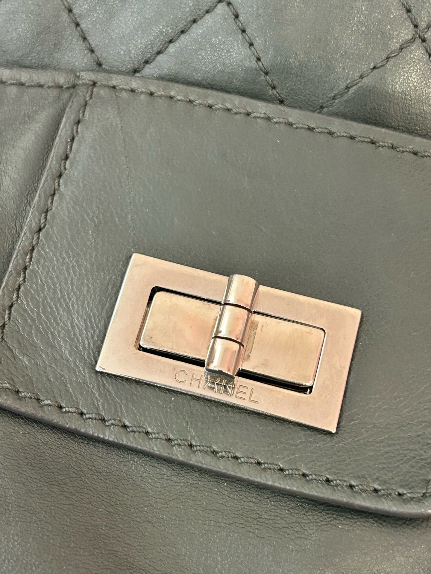 Chanel - 2.55 Large Tote - Calfskin leather - Green - (large)