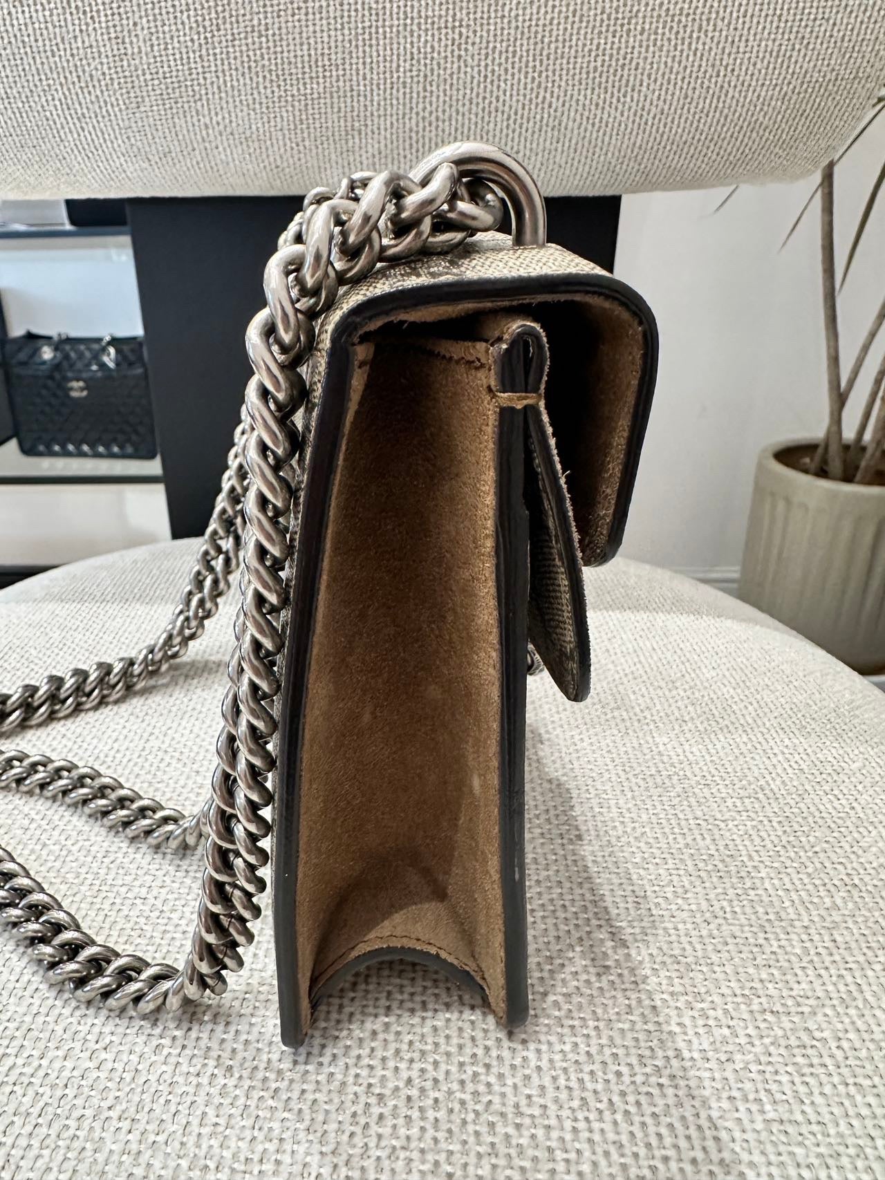 Gucci - Dionysus Shoulder Bag - GG Supreme canvas with suede and leather trim - Brown - (Small)