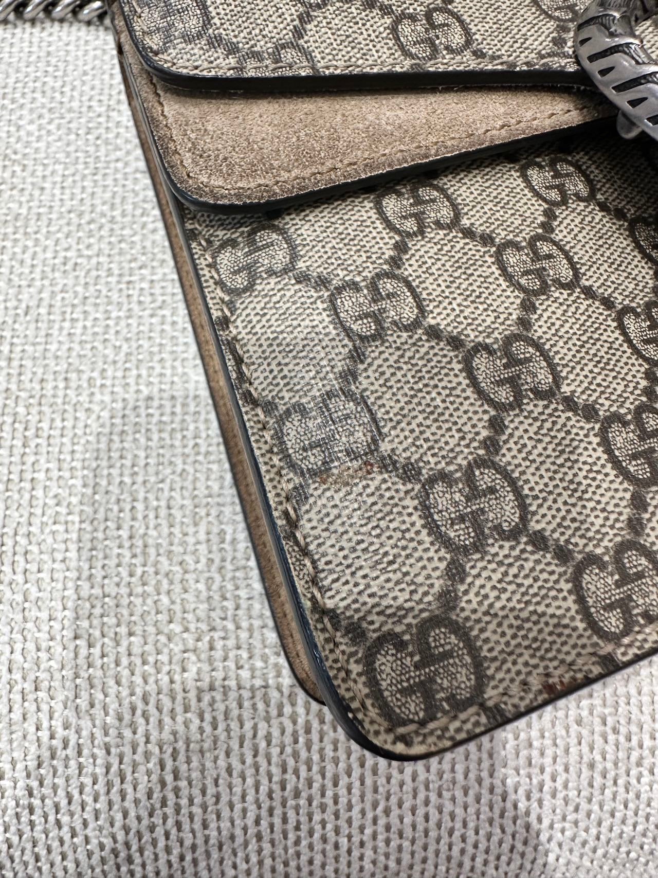 Gucci - Dionysus Shoulder Bag - GG Supreme canvas with suede and leather trim - Brown - (Small)