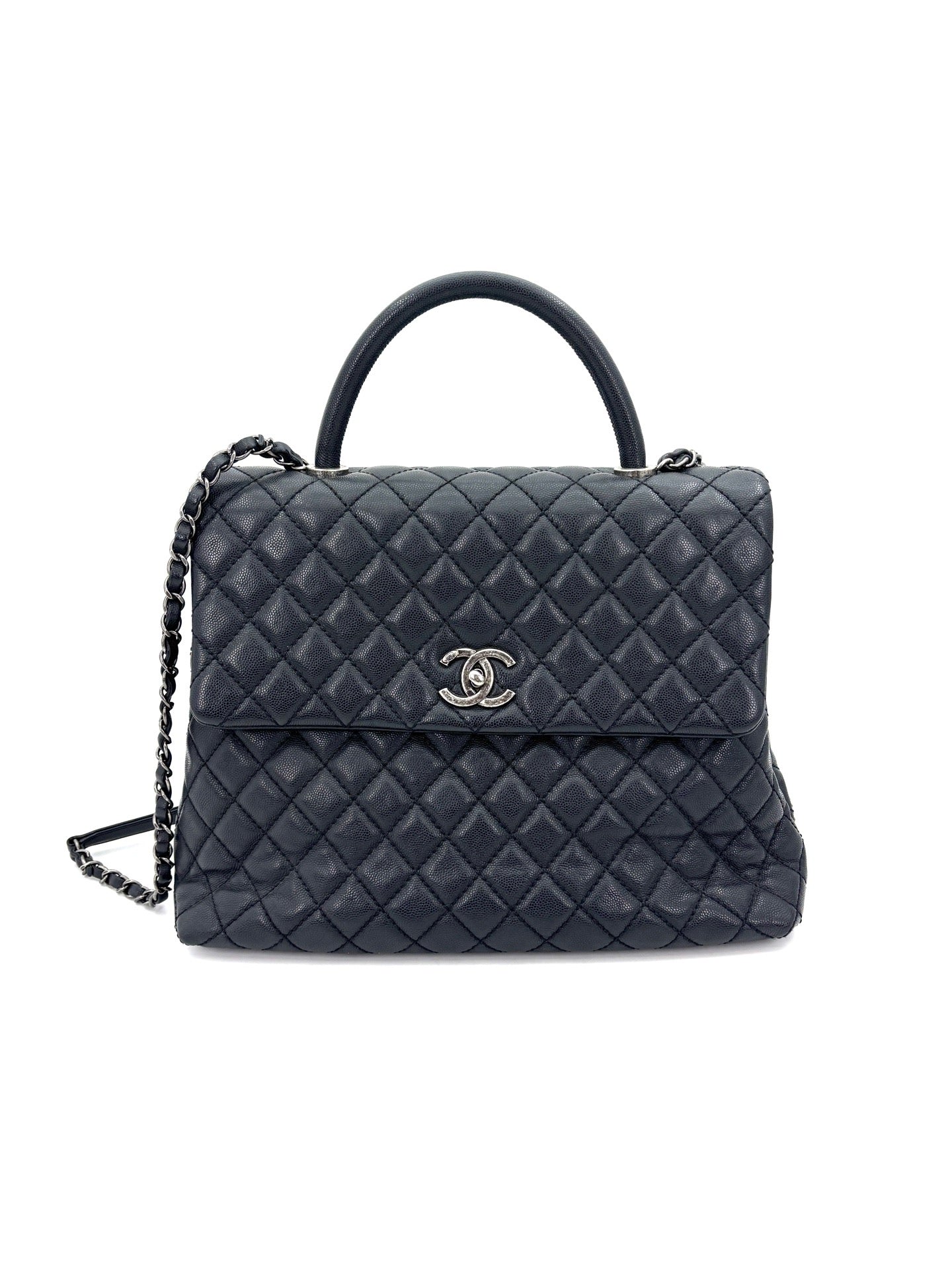 Chanel - Coco Handle 22K - Grained calfskin leather - Black - (Large)