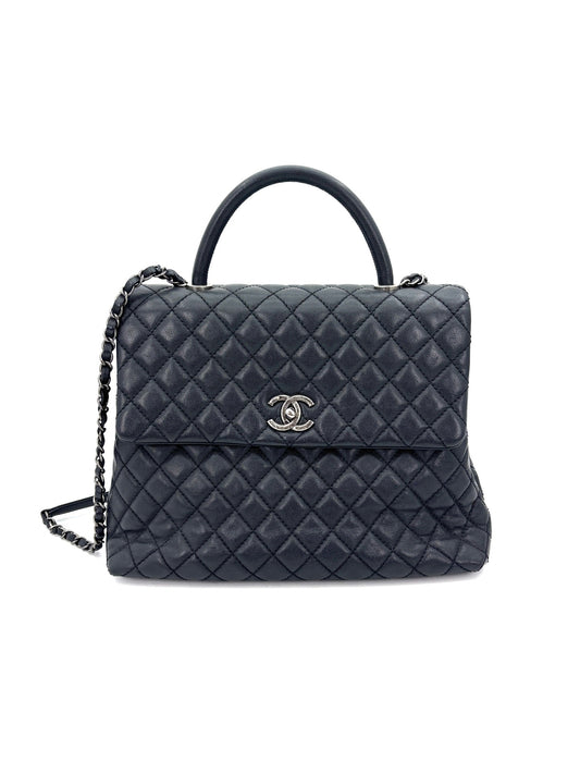 Chanel - Coco Handle 22K - Grained calfskin leather - Black - (Large)