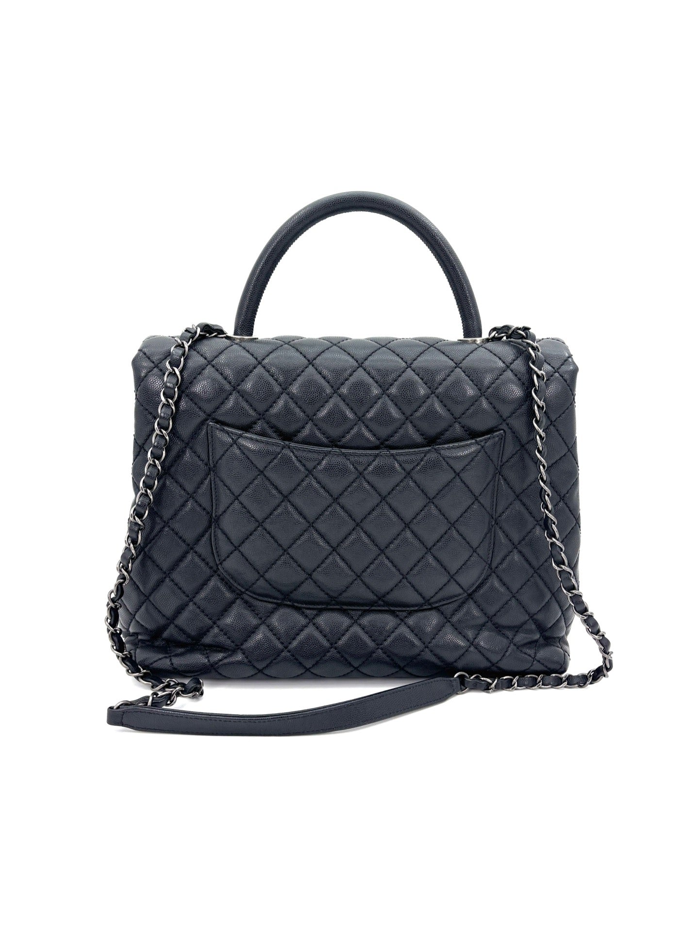 Chanel - Coco Handle 22K - Grained calfskin leather - Black - (Large)