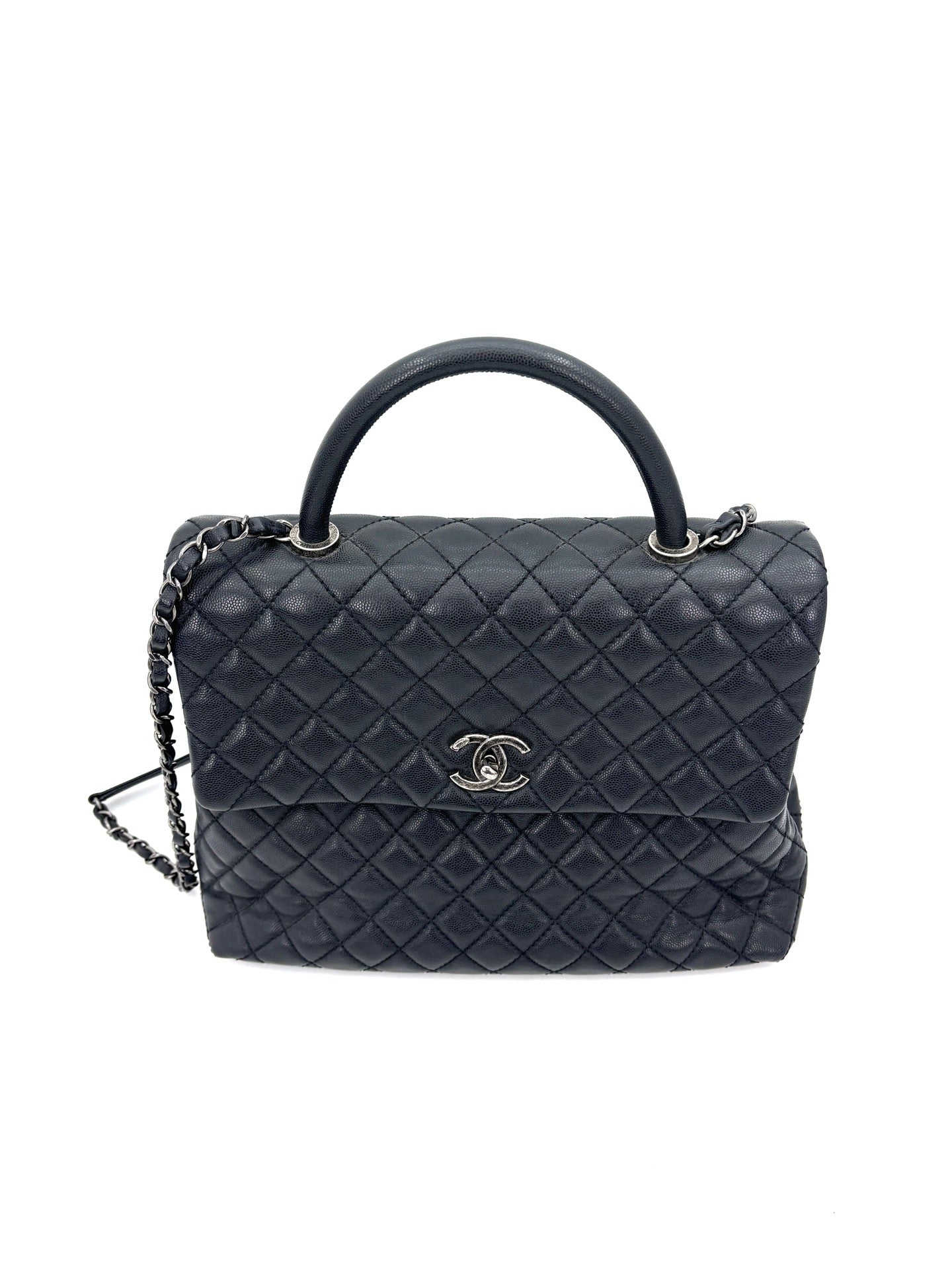 Chanel - Coco Handle 22K - Grained calfskin leather - Black - (Large)