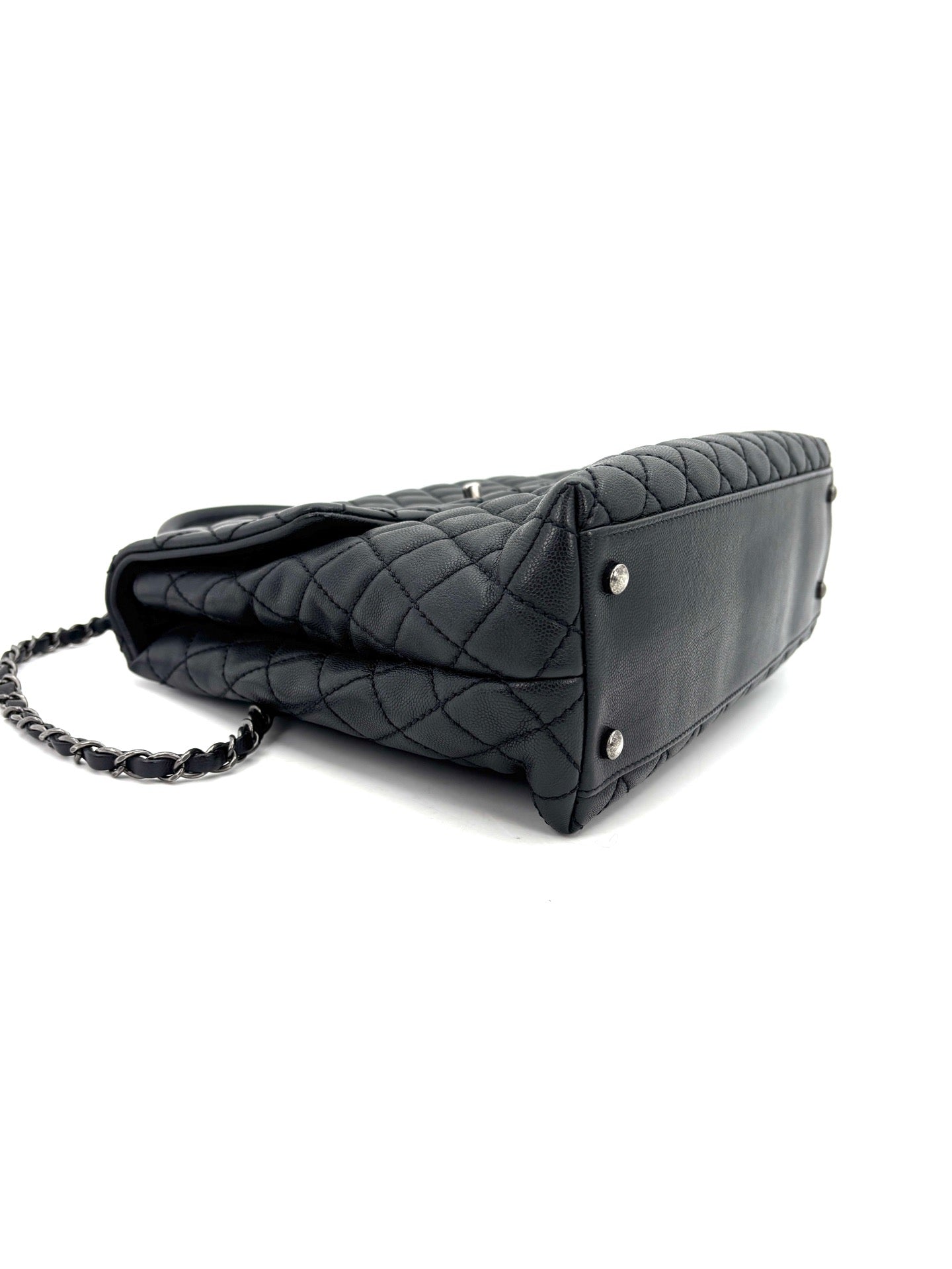 Chanel - Coco Handle 22K - Grained calfskin leather - Black - (Large)