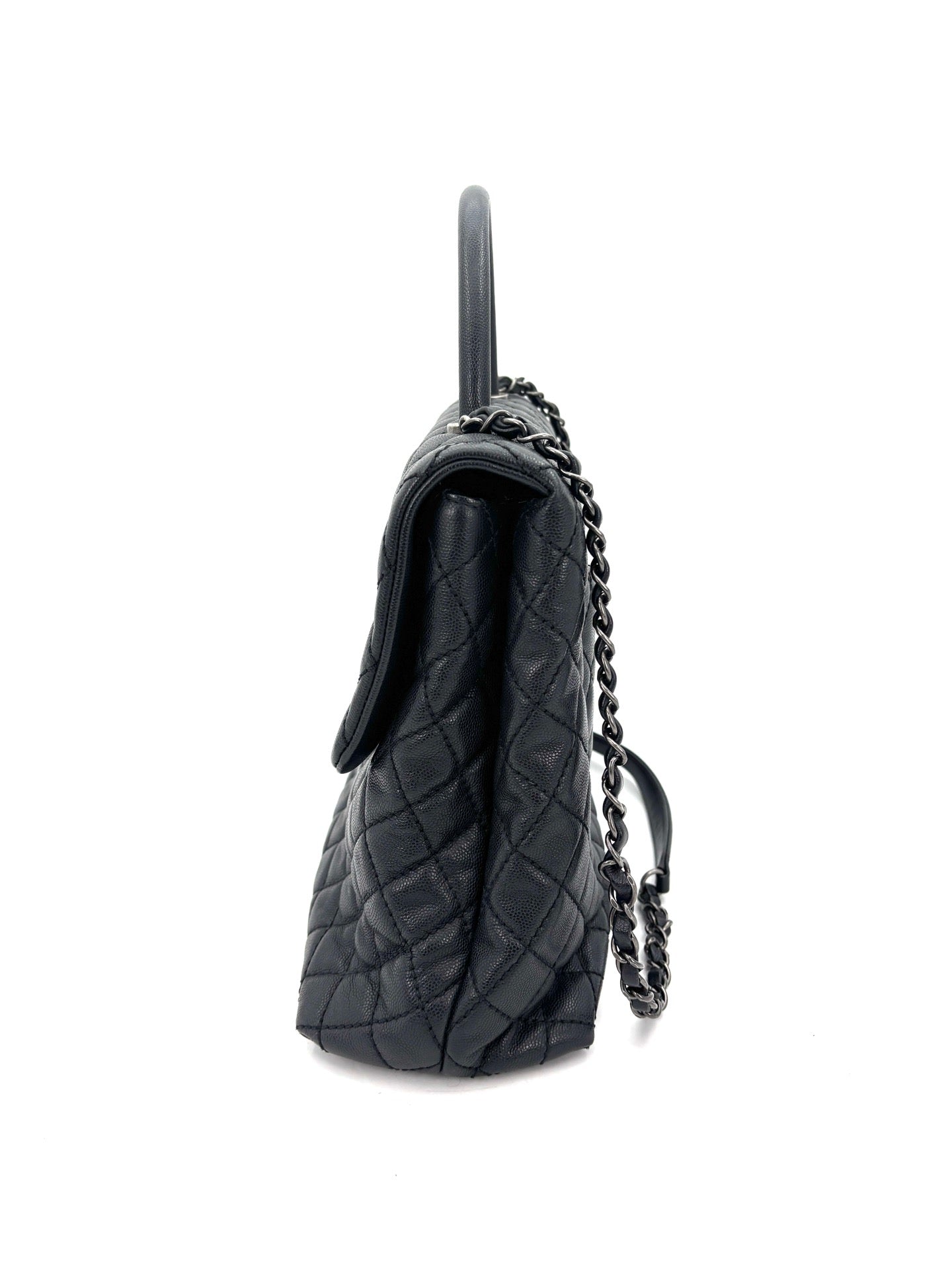Chanel - Coco Handle 22K - Grained calfskin leather - Black - (Large)
