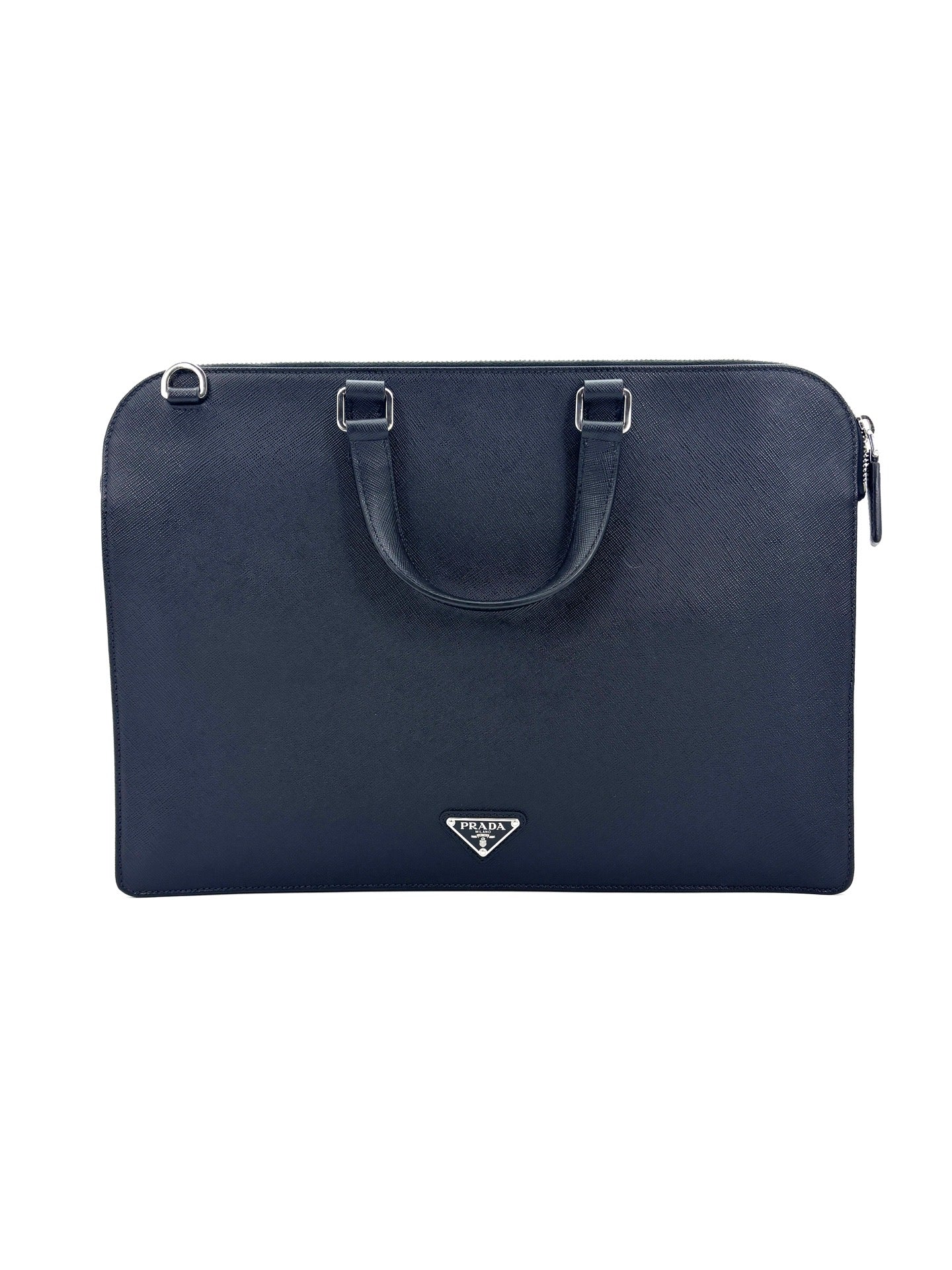 Prada - Saffiano Leather Briefcase - Saffiano Calfskin Leather - Black - (large)