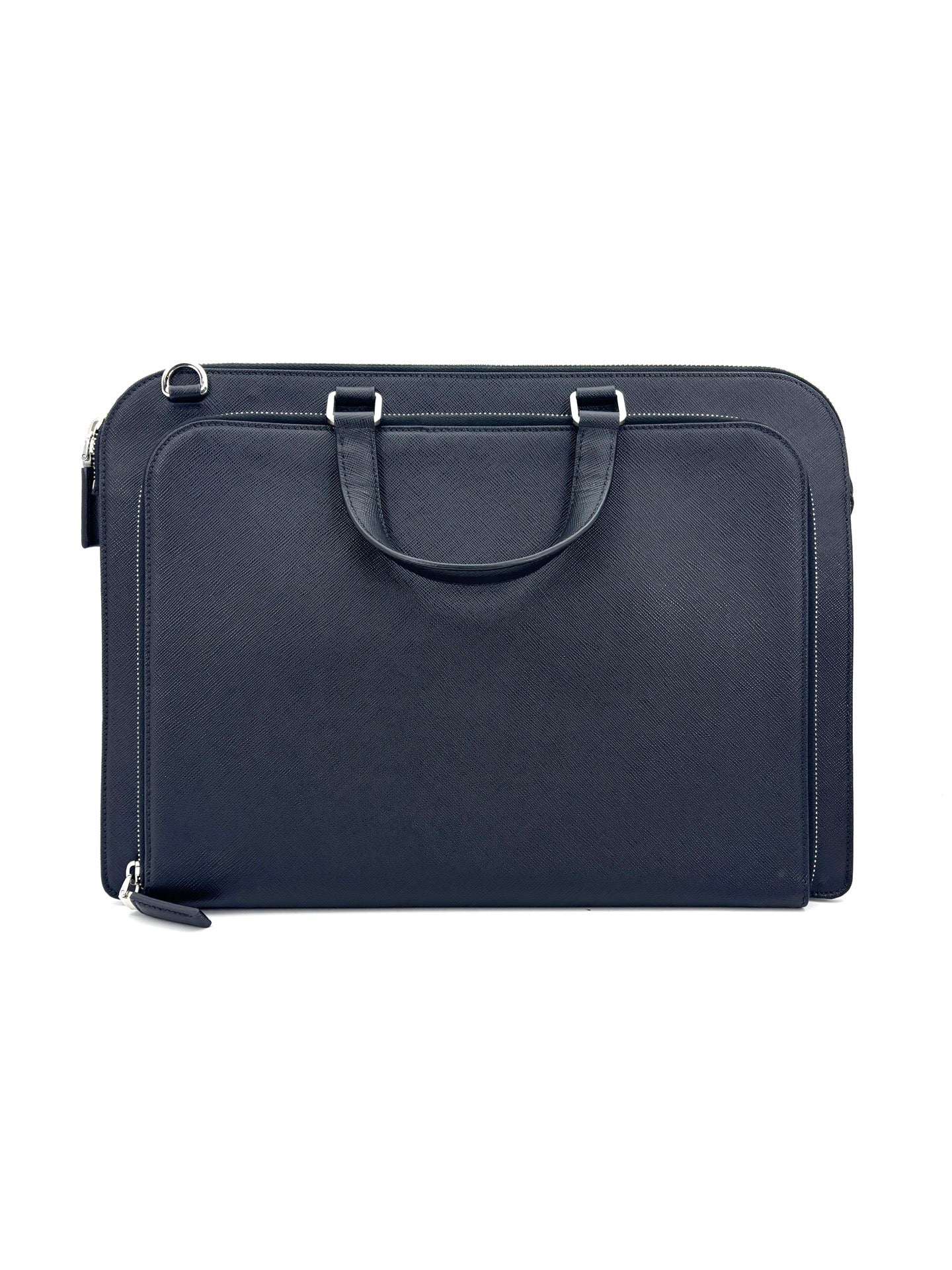 Prada - Saffiano Leather Briefcase - Saffiano Calfskin Leather - Black - (large)