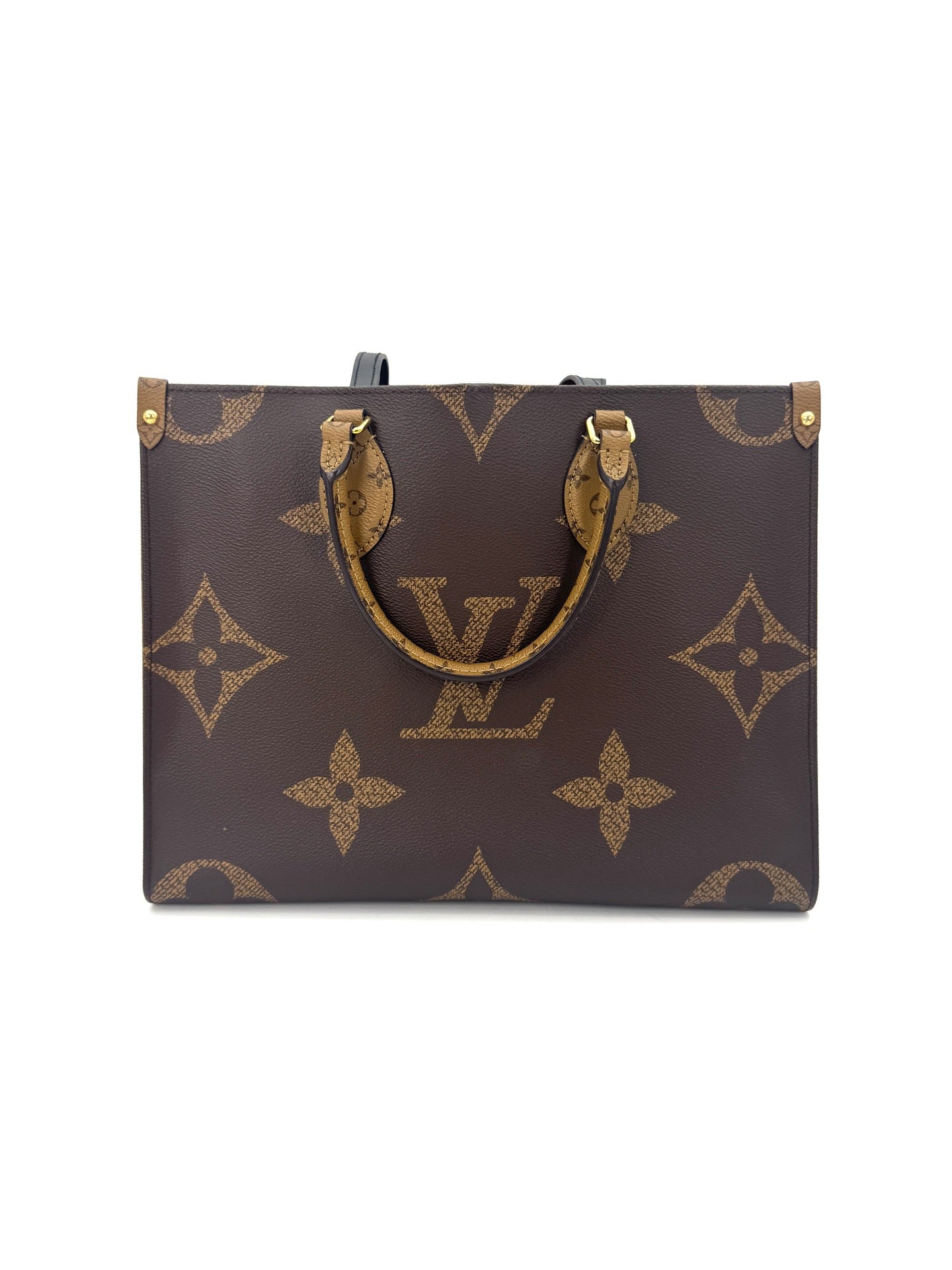Louis Vuitton - Onthego MM - Monogram Giant coated canvas with leather trim - Brown and Caramel color-block - (Medium)