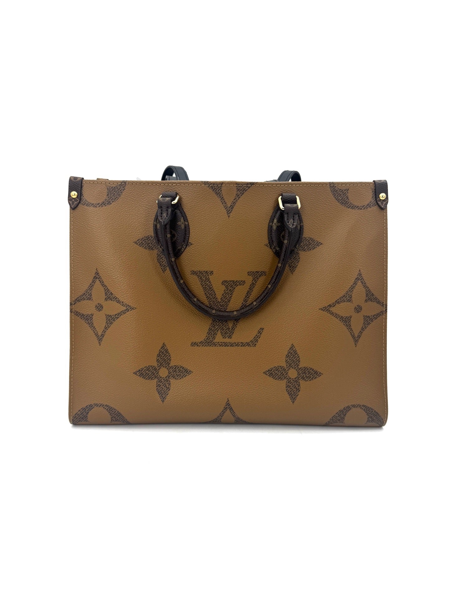 Louis Vuitton - Onthego MM - Monogram Giant coated canvas with leather trim - Brown and Caramel color-block - (Medium)