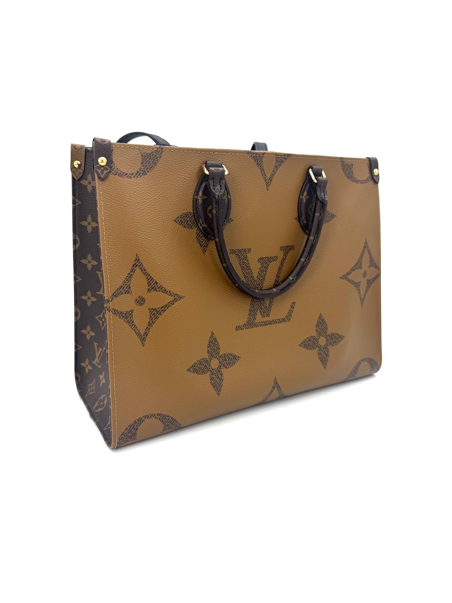 Louis Vuitton - Onthego MM - Monogram Giant coated canvas with leather trim - Brown and Caramel color-block - (Medium)