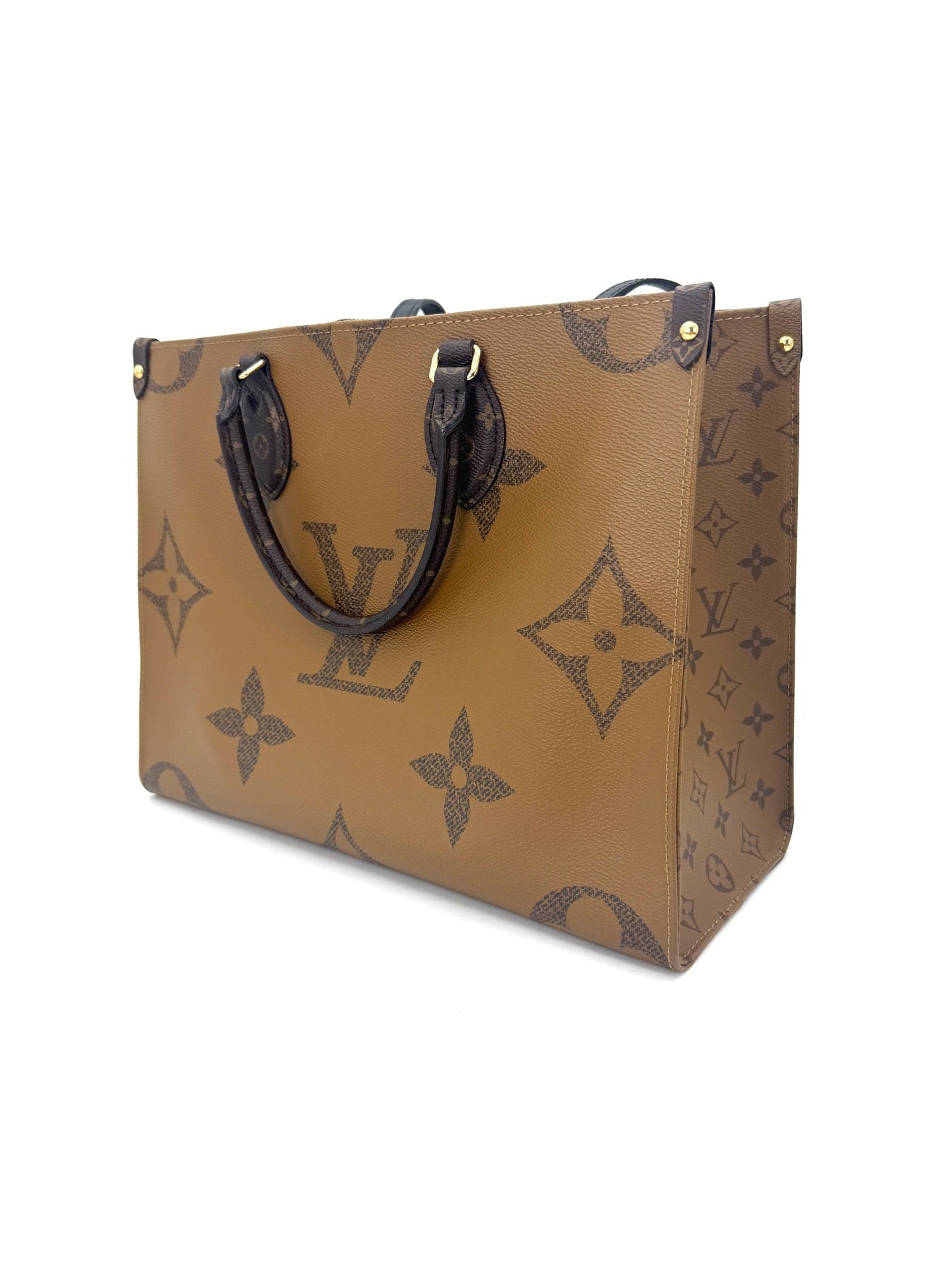 Louis Vuitton - Onthego MM - Monogram Giant coated canvas with leather trim - Brown and Caramel color-block - (Medium)