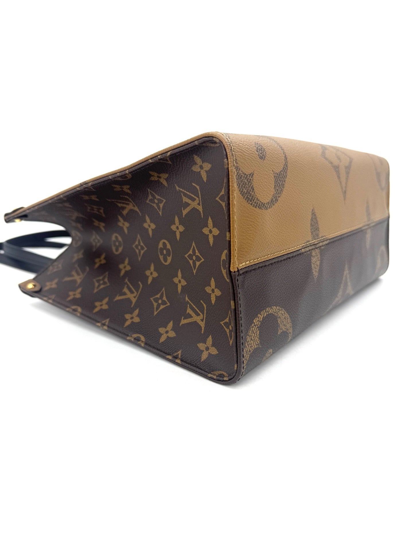 Louis Vuitton - Onthego MM - Monogram Giant coated canvas with leather trim - Brown and Caramel color-block - (Medium)