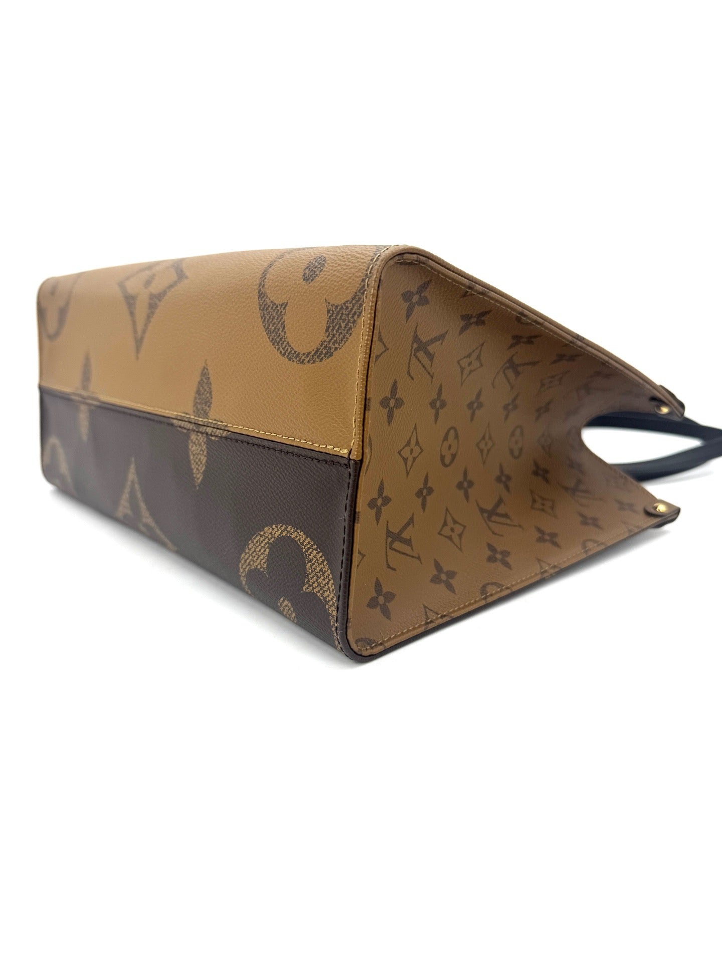 Louis Vuitton - Onthego MM - Monogram Giant coated canvas with leather trim - Brown and Caramel color-block - (Medium)
