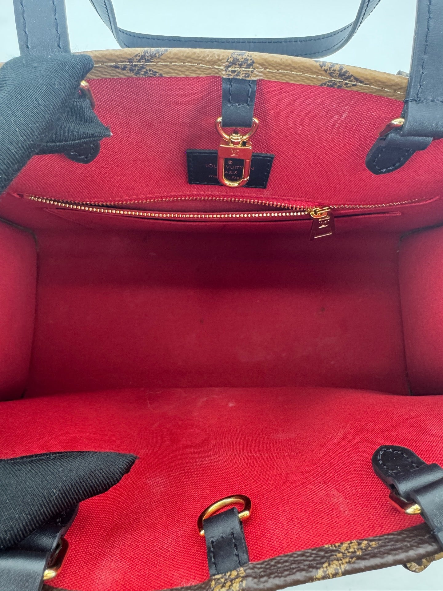 Louis Vuitton - Onthego MM - Monogram Giant coated canvas with leather trim - Brown and Caramel color-block - (Medium)