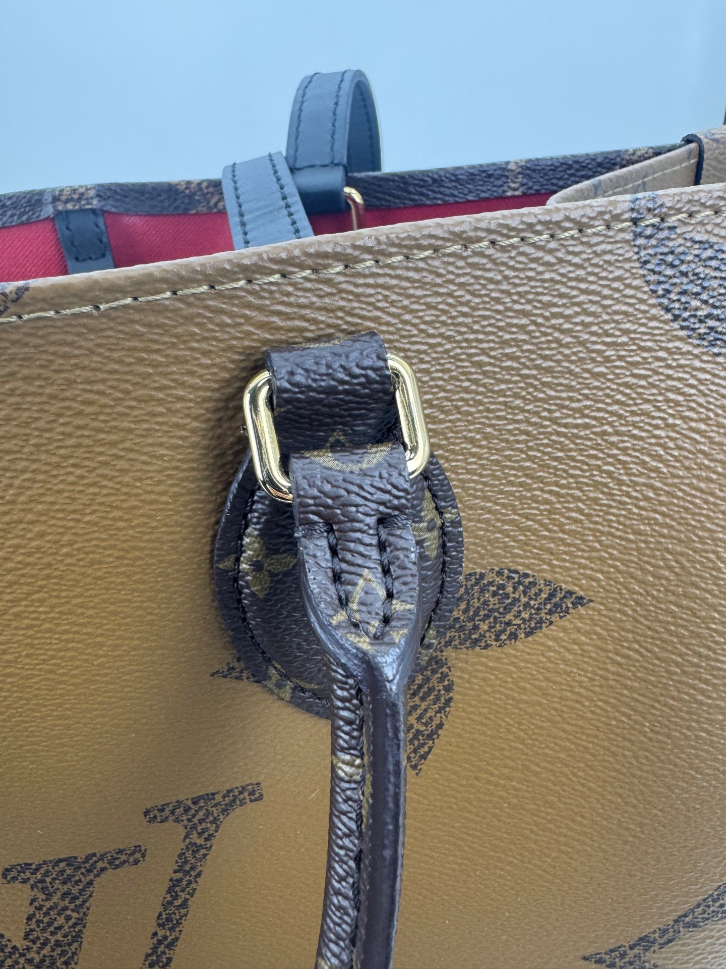 Louis Vuitton - Onthego MM - Monogram Giant coated canvas with leather trim - Brown and Caramel color-block - (Medium)