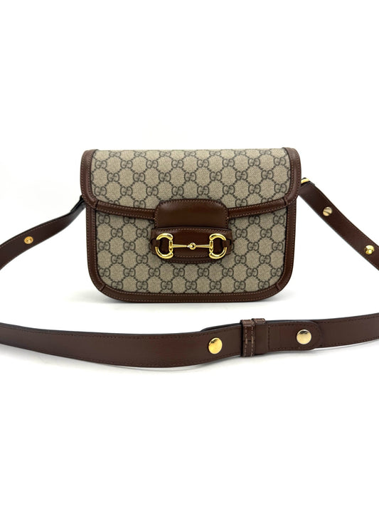 Gucci - Horsebit 1955 - GG Supreme canvas and leather - Beige and Brown - (small)