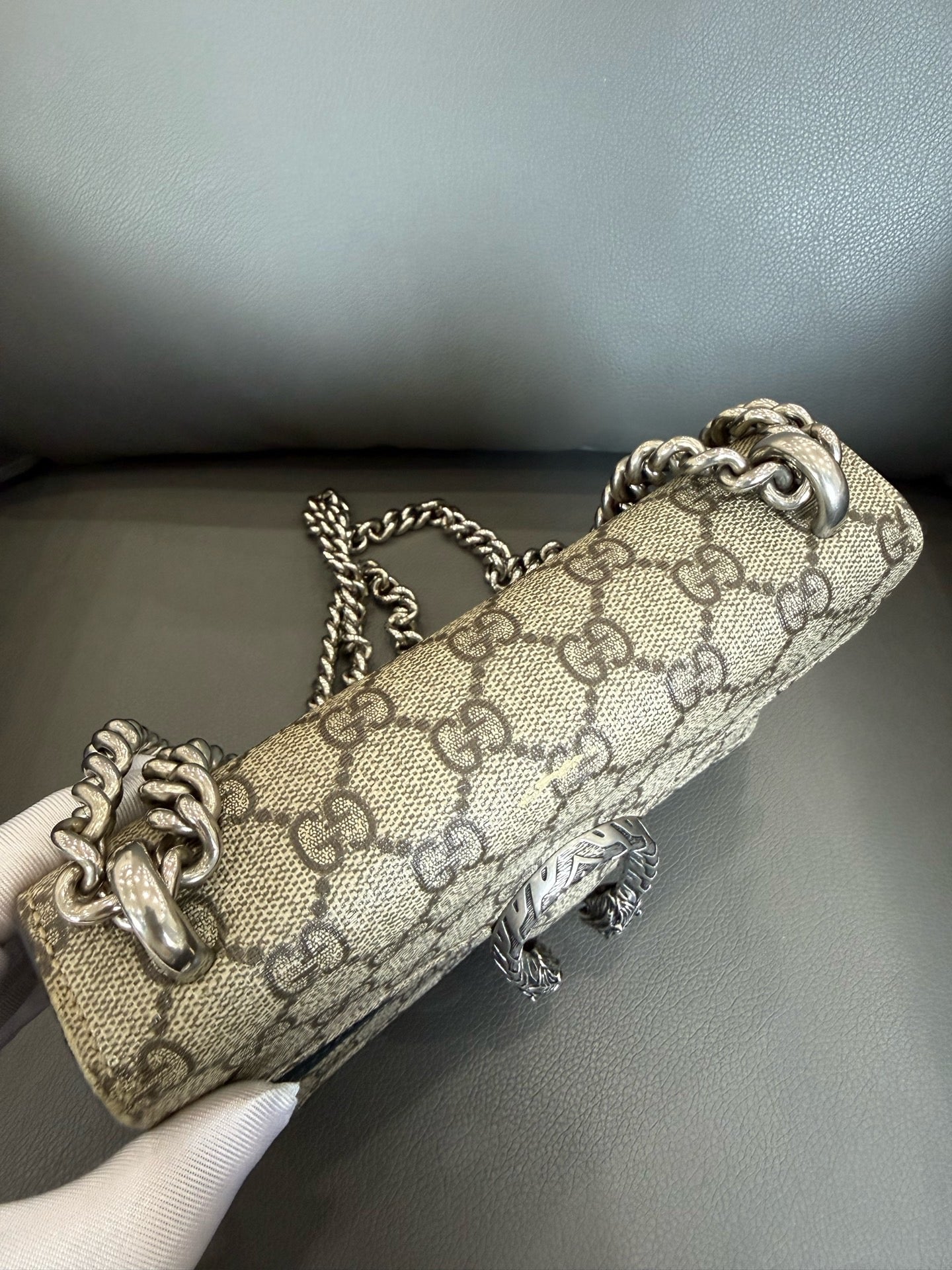 Gucci - Dionysus Mini - GG Supreme canvas with suede trim and lining - Beige and Ebony with Black suede - (mini)