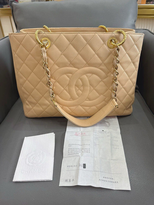 Chanel - Grand Shopping Tote (GST) - Caviar leather - Beige - (Large)