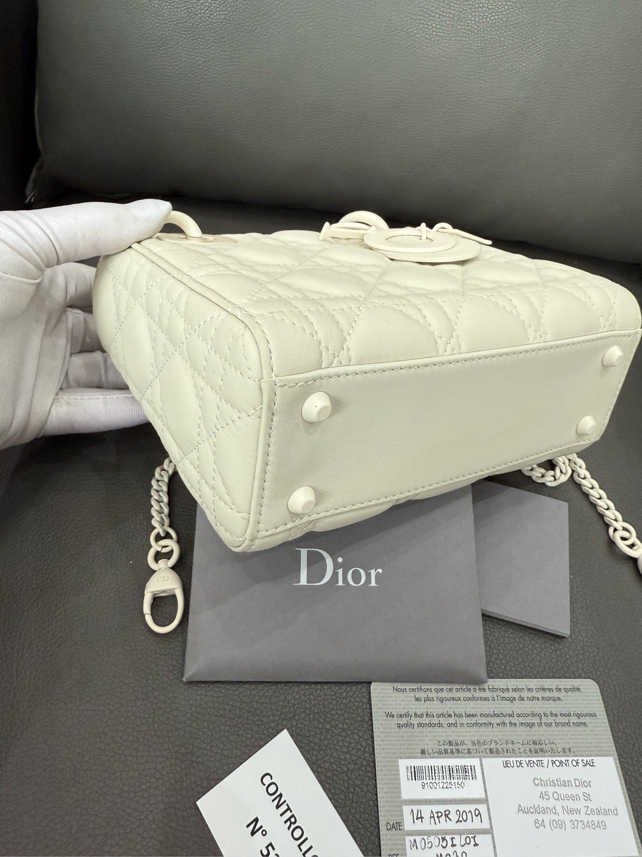 Dior - Lady Dior Micro Bag - Matte lambskin leather - White - (mini)