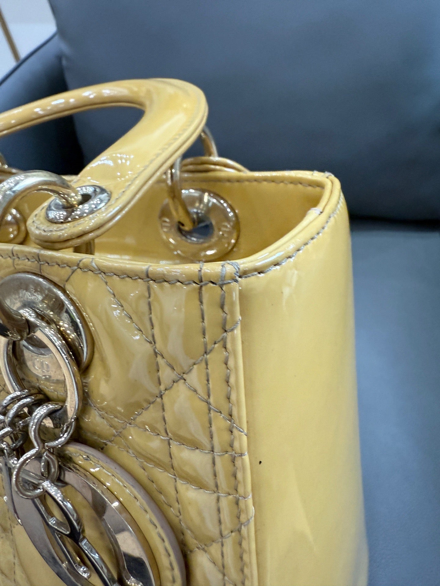 Dior - Lady Dior - Patent leather - Camel - (small)