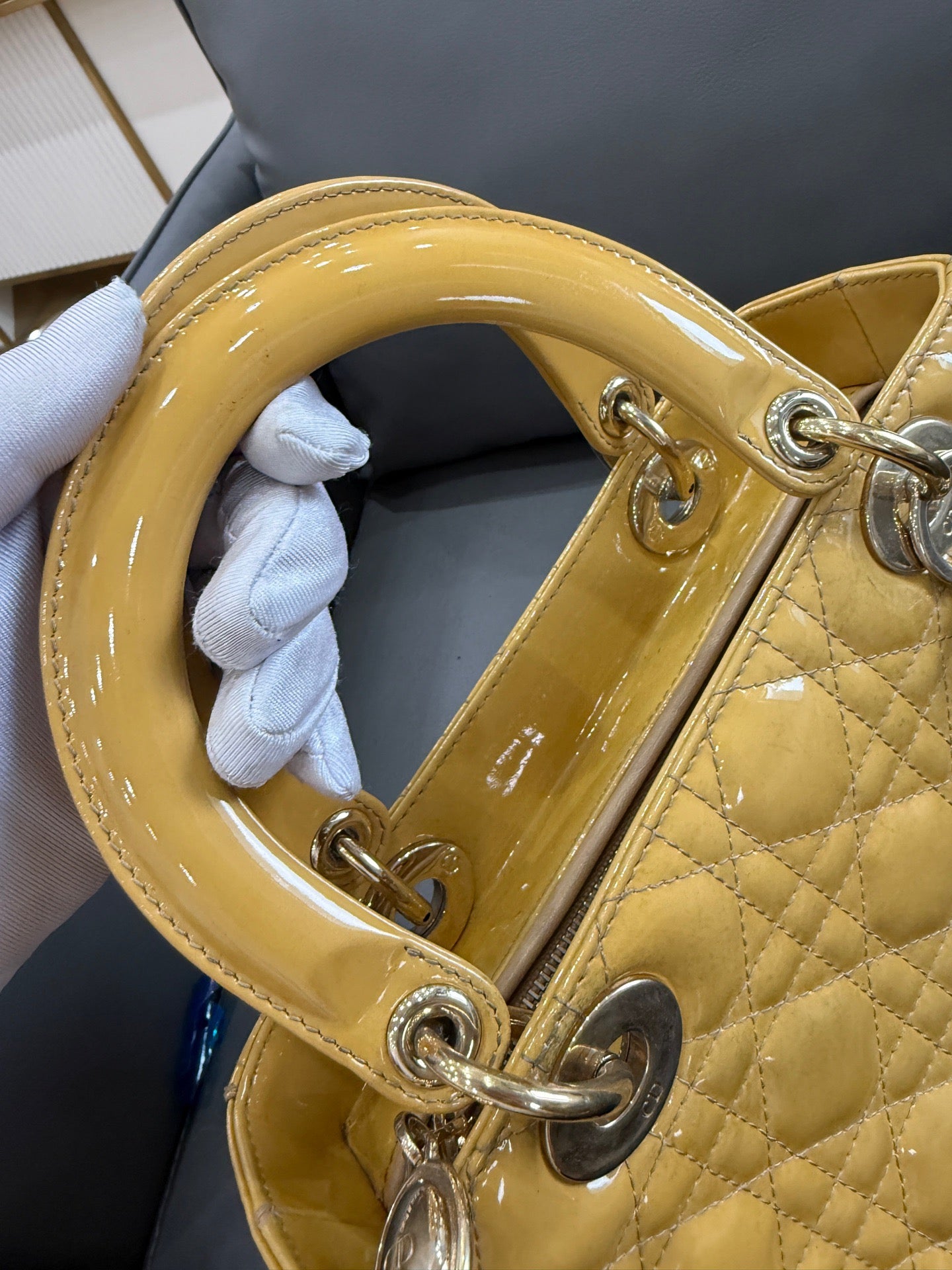 Dior - Lady Dior - Patent leather - Camel - (small)