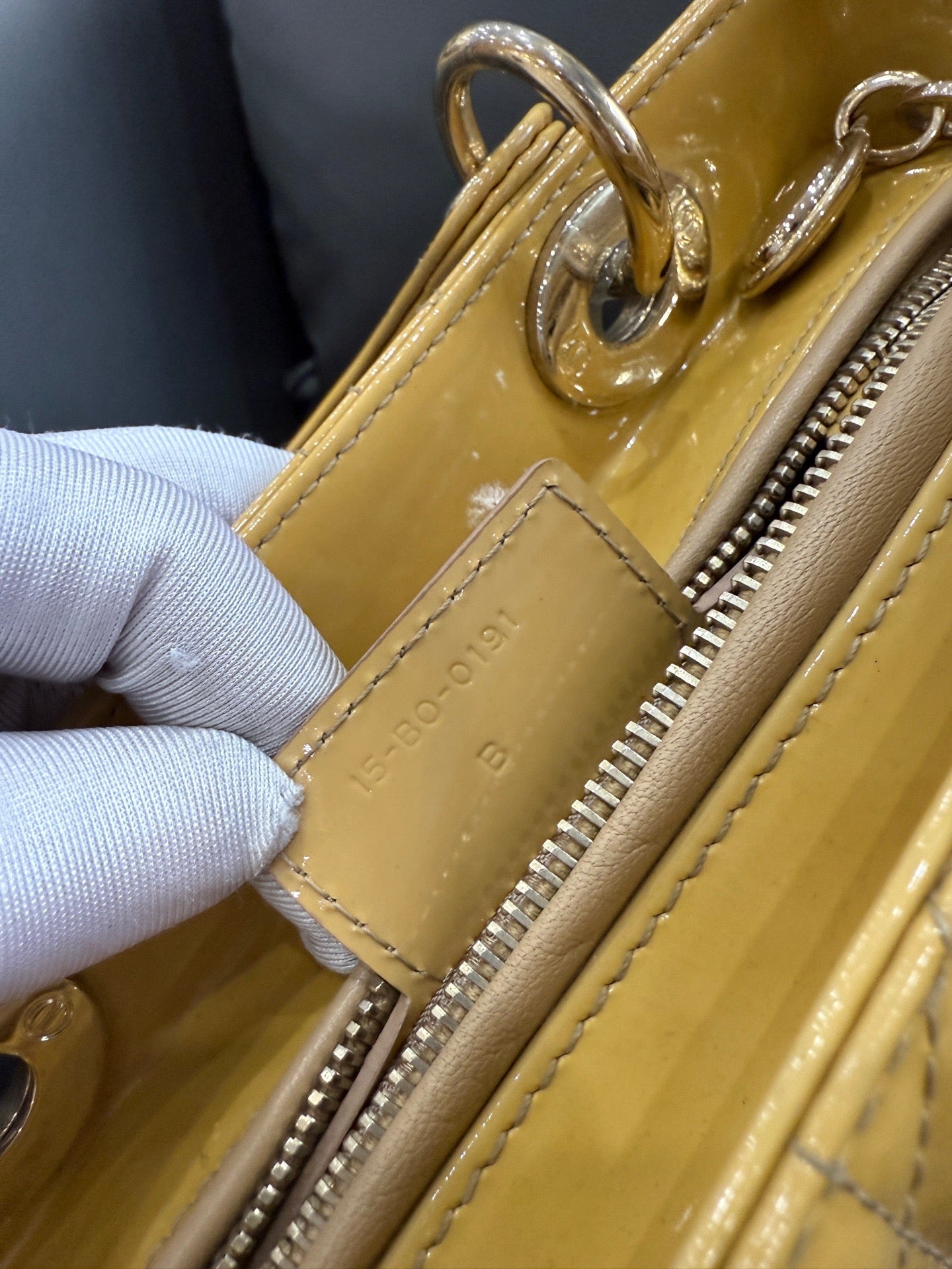 Dior - Lady Dior - Patent leather - Camel - (small)