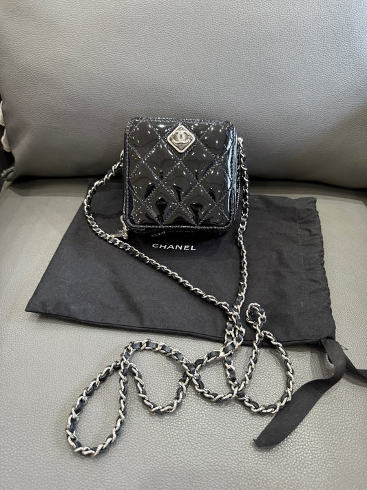 Chanel - Square Mini Bag - Patent leather - Black - (mini)
