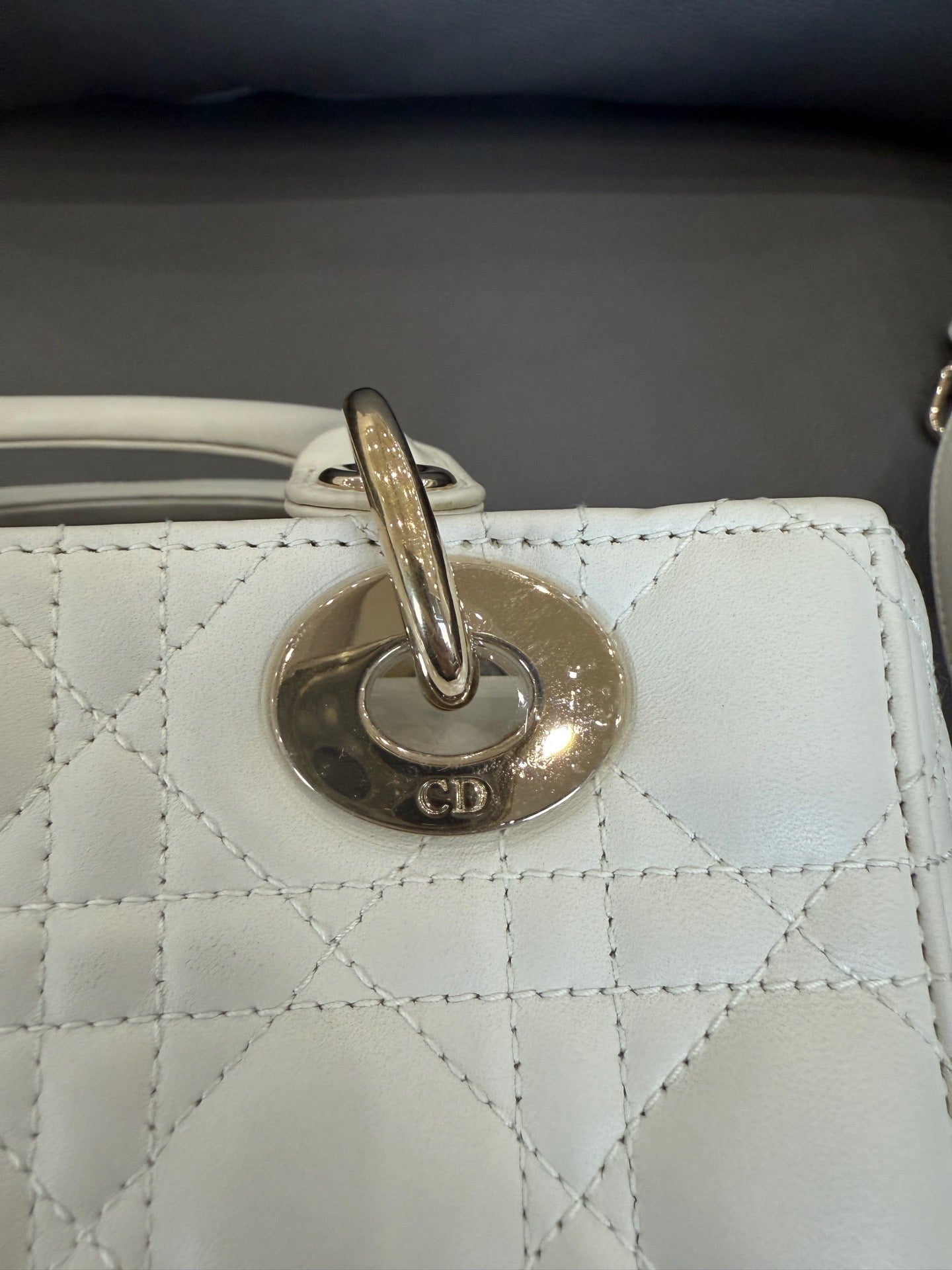 Dior - Lady Dior Small - Lambskin leather - White - (small)