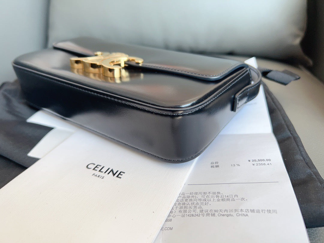 Celine - Triomphe Bag - Leather - Black - (mini)