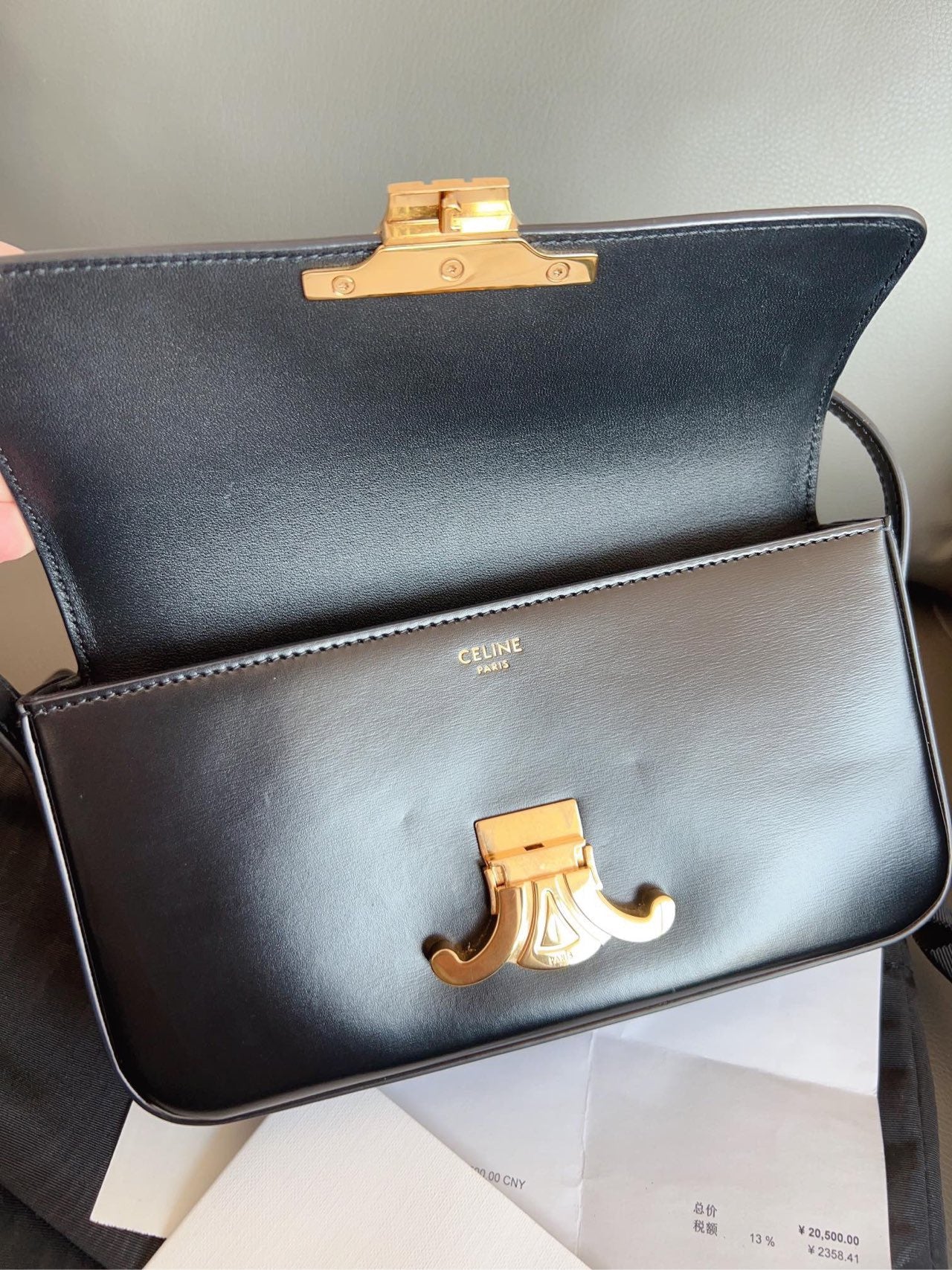 Celine - Triomphe Bag - Leather - Black - (mini)